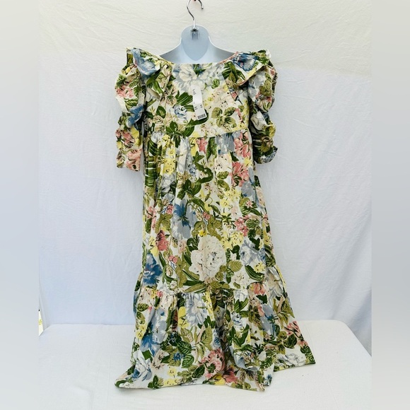 Urban Outfitters 100%Cotton Sundress Green and Pink Floral Top - Picture 3 of 15